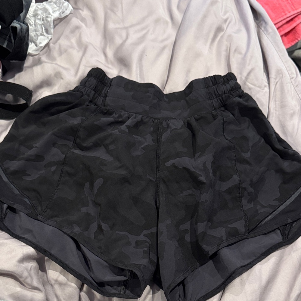 Lululemon Athletica Black Camo Athletic Shorts